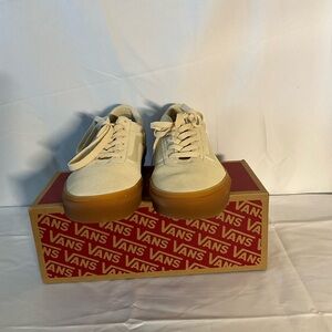 Vans Cream and Tan Sneakers